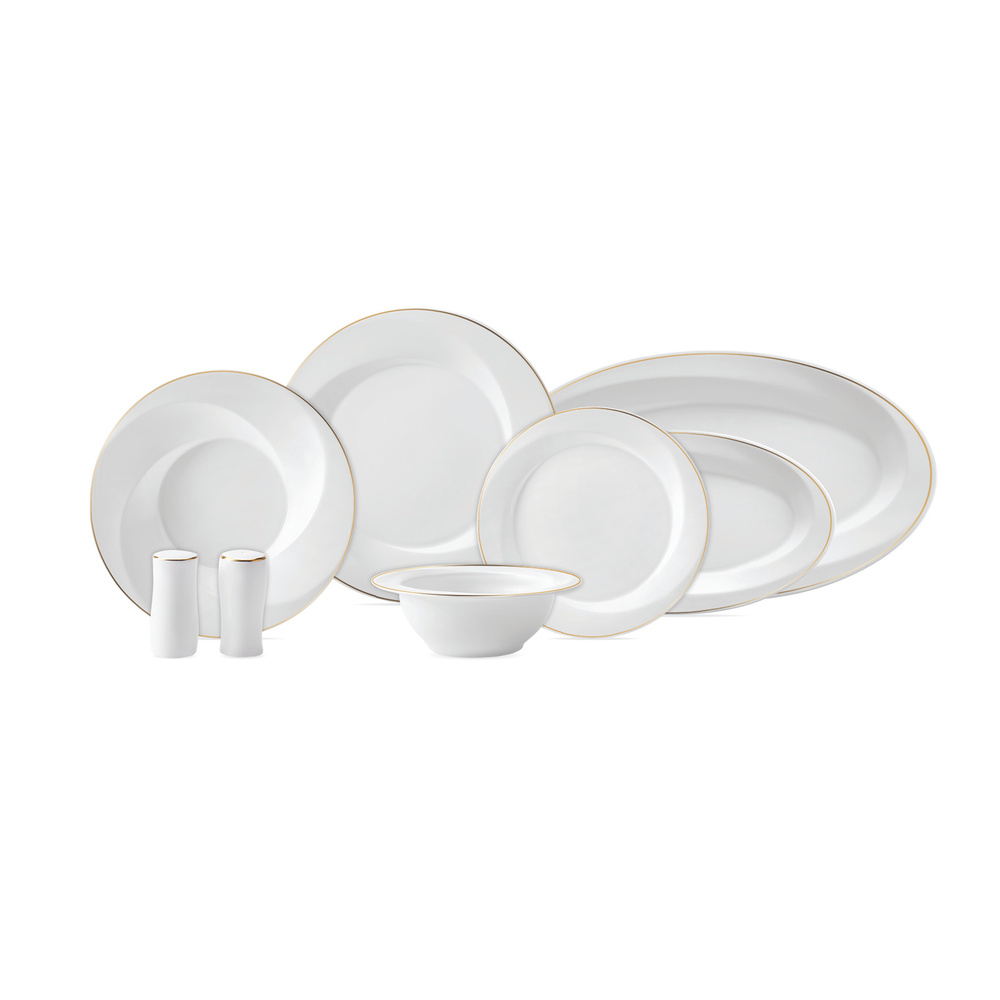 Karaca X Sarıyer Design Vortex Fine Pearl 28 Parça 6 Kişilik Yemek Takımı Gold  görseli 2