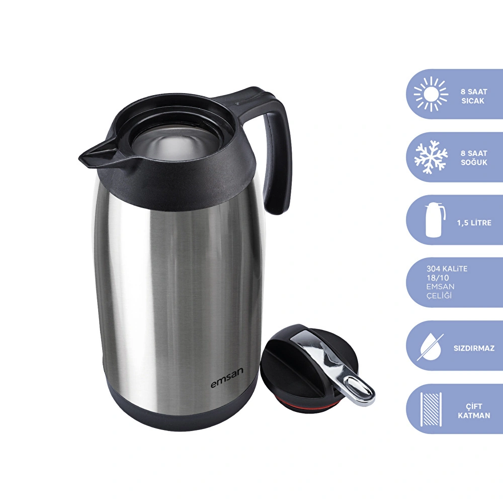 Emsan New Vega Termos Inox 1,5 L görseli 2