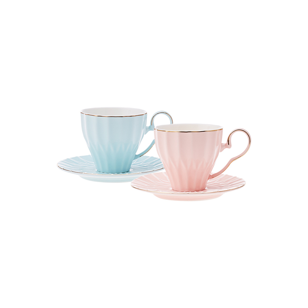 Karaca Corvus Pembe Mavi 2 Kişilik Çay Fincanı 220 ml görseli 3
