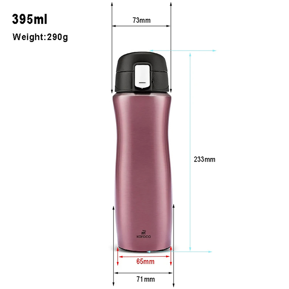 Karaca Jüpiter Inox Çelik Sızdırmaz Termos Rosegold 395 Ml  görseli 2