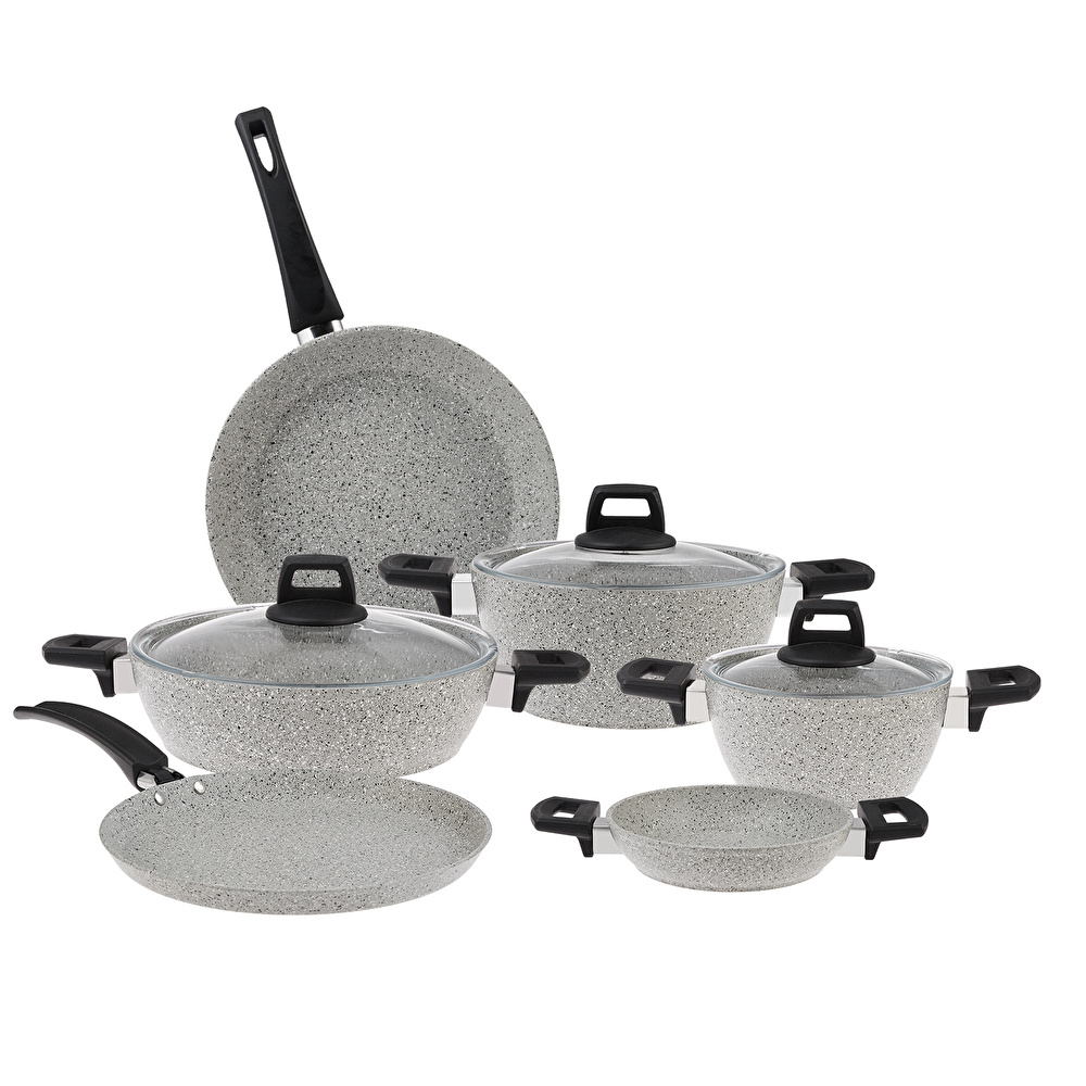 Emsan Rich Light Grey 9 Parça Granit Tencere Seti görseli 3