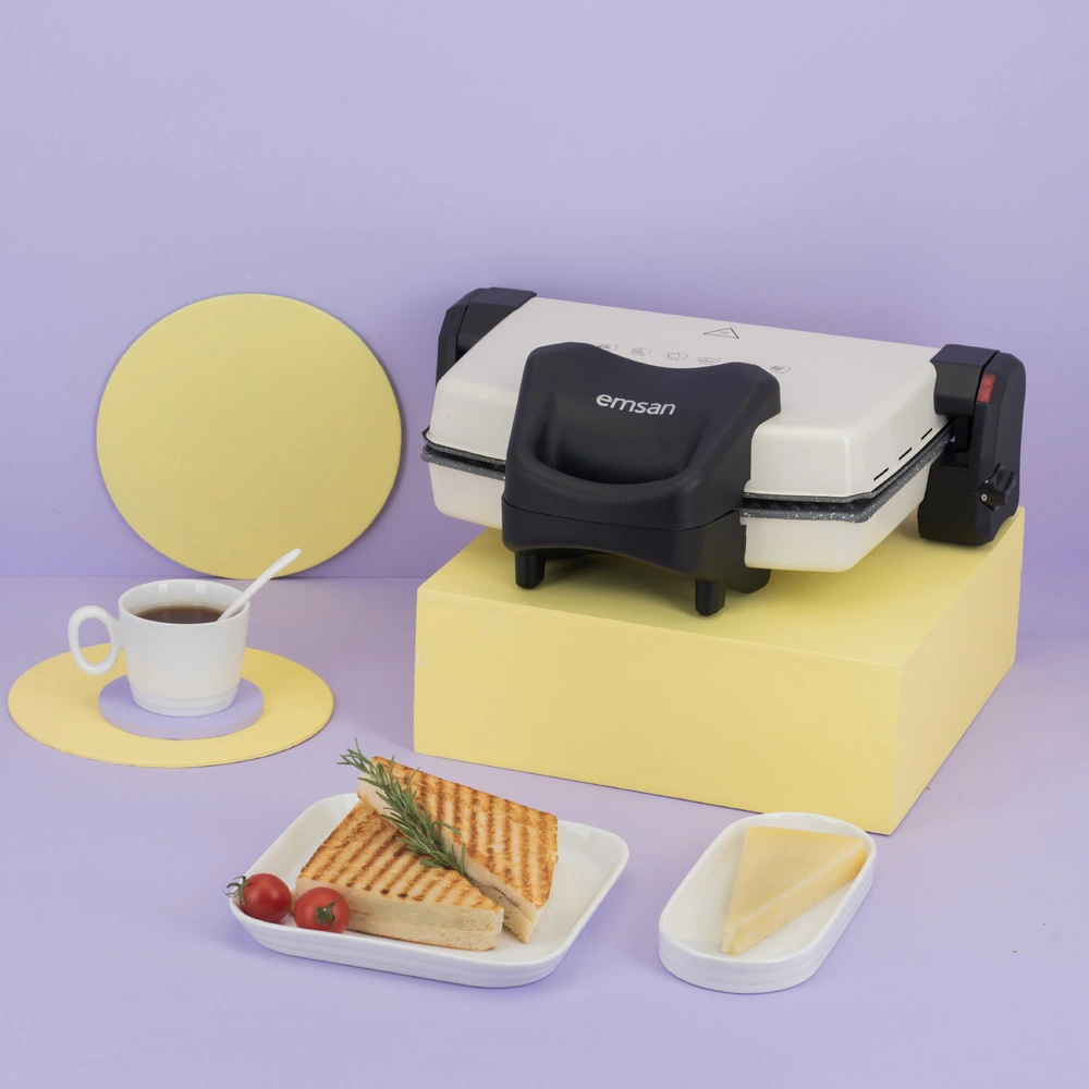 Emsan Power Master Granit 1800w Tost Makinesi Krem görseli 1