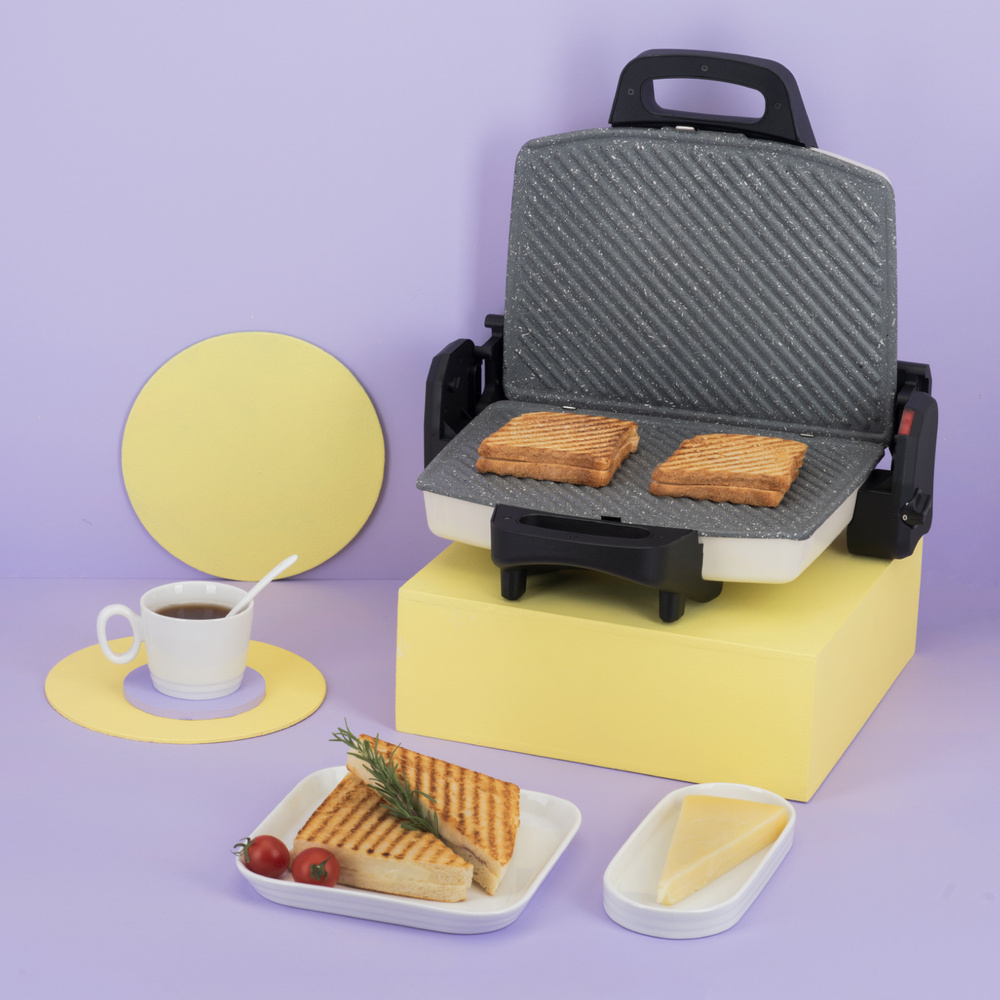 Emsan Power Master Granit 1800w Tost Makinesi Krem görseli 2