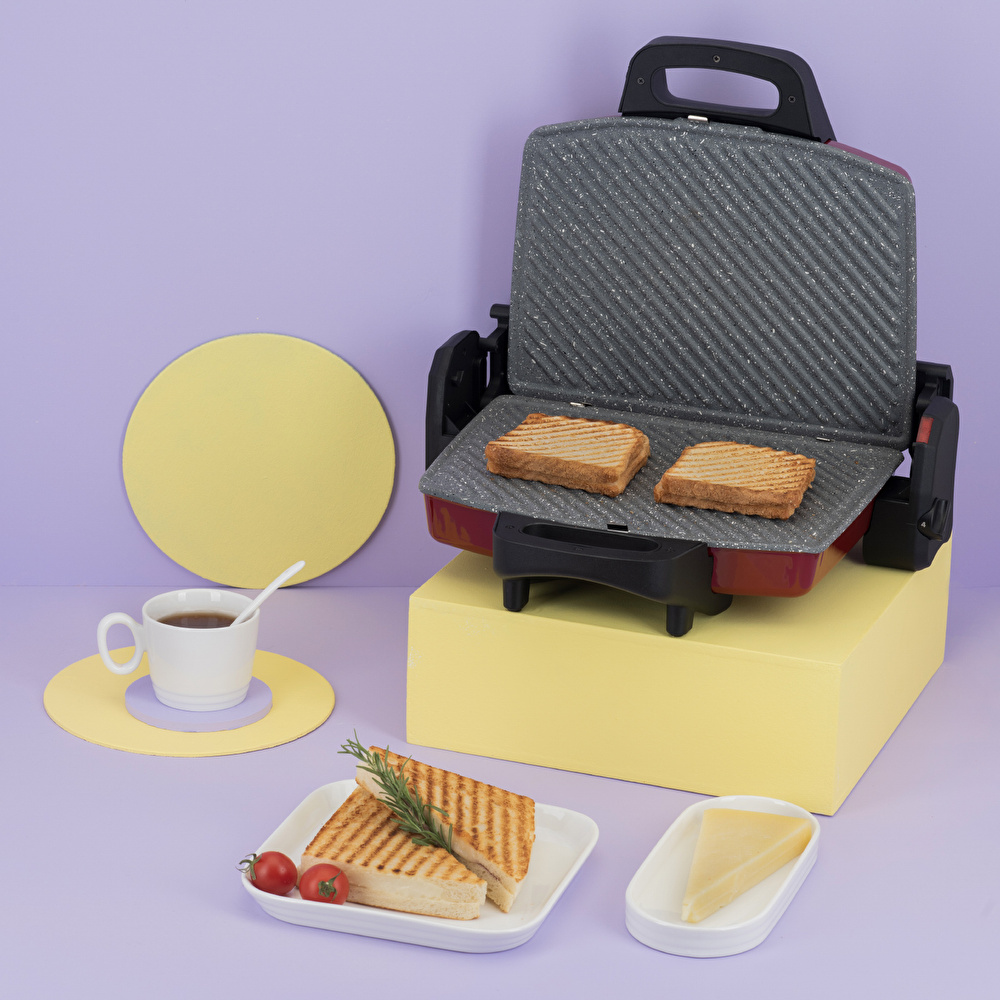 Emsan Power Master Granit 1800w Kırmızı Tost Makinesi görseli 2