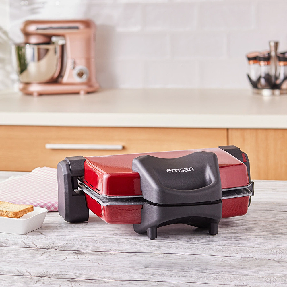 Emsan Power Master Granit 1800w Kırmızı Tost Makinesi görseli 3