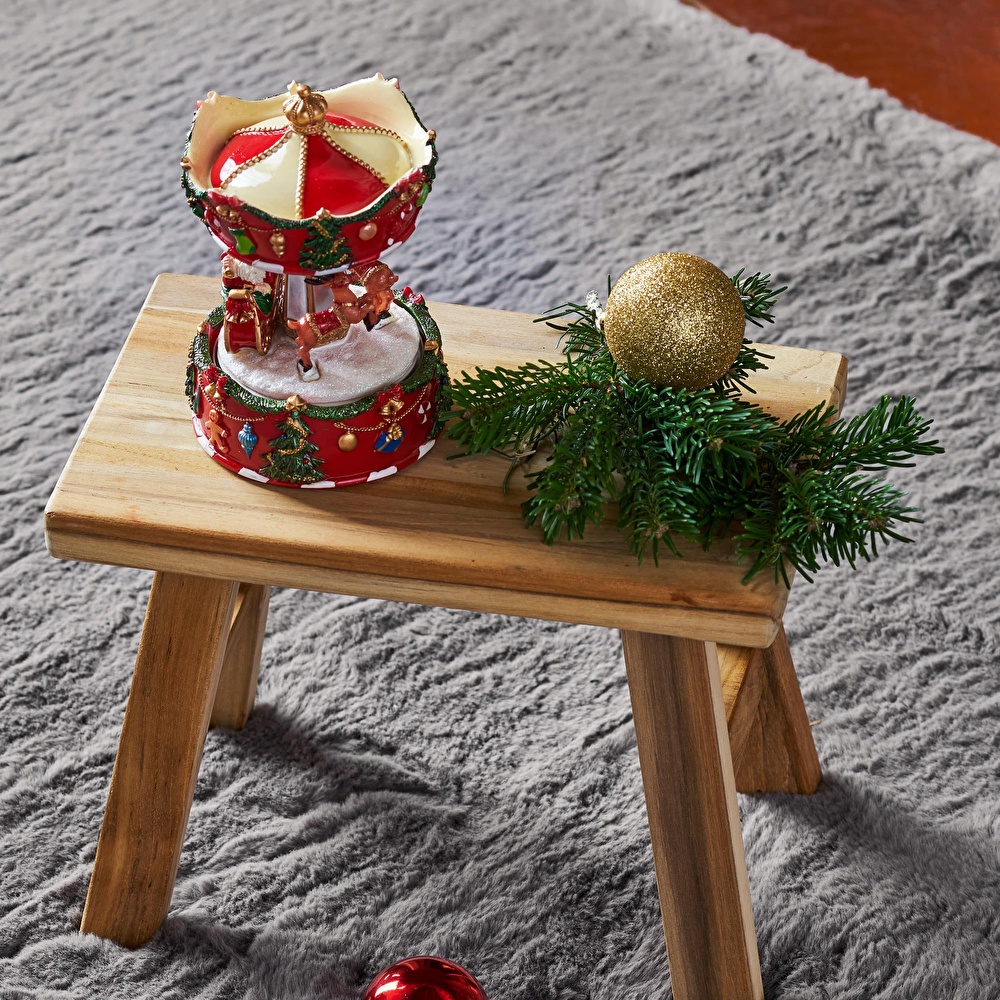 Karaca Home New Year Yılbaşı Carousel Müzikli Obje 15 cm görseli 2
