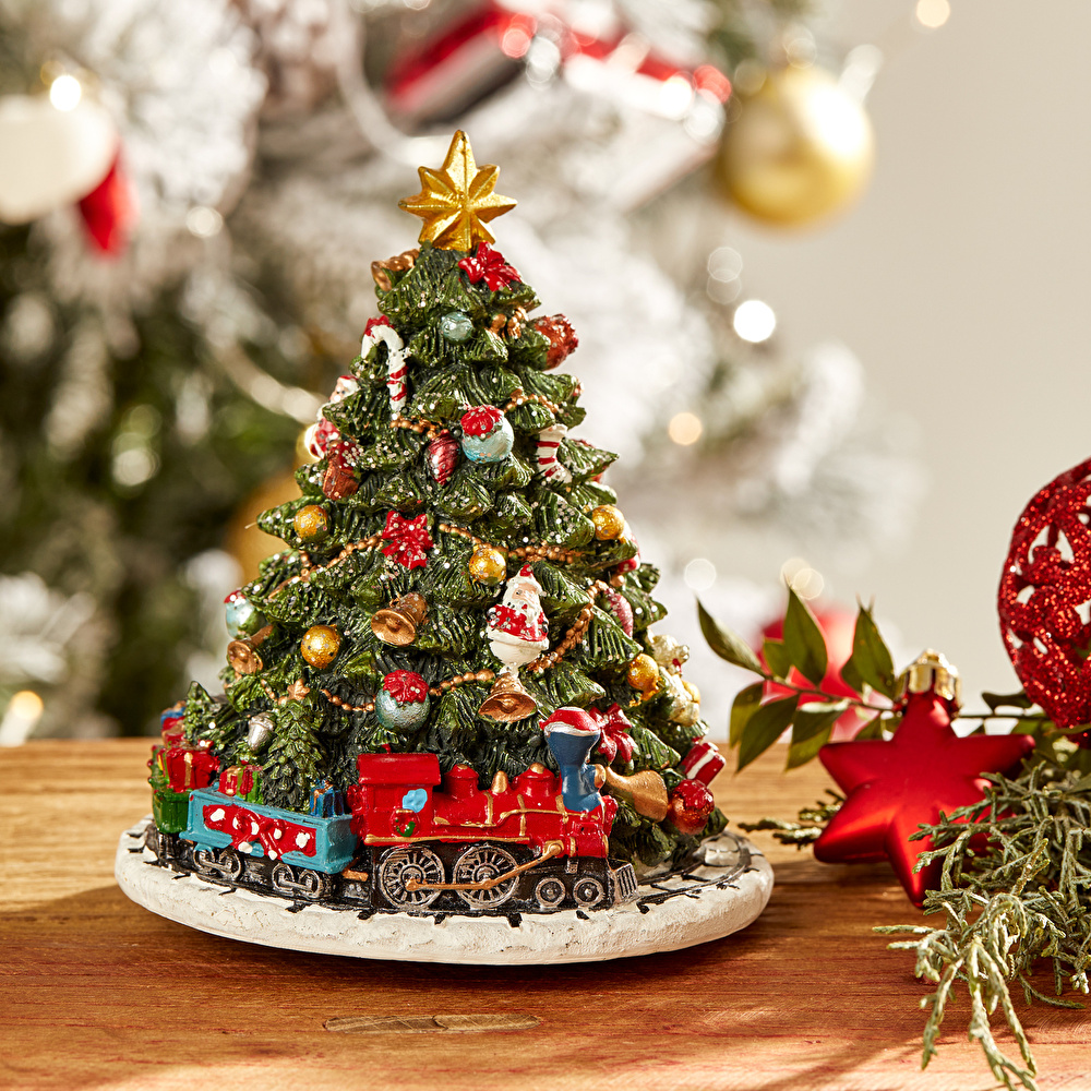 Karaca Home New Year Yılbaşı Tree Müzikli Obje 15cm görseli 1