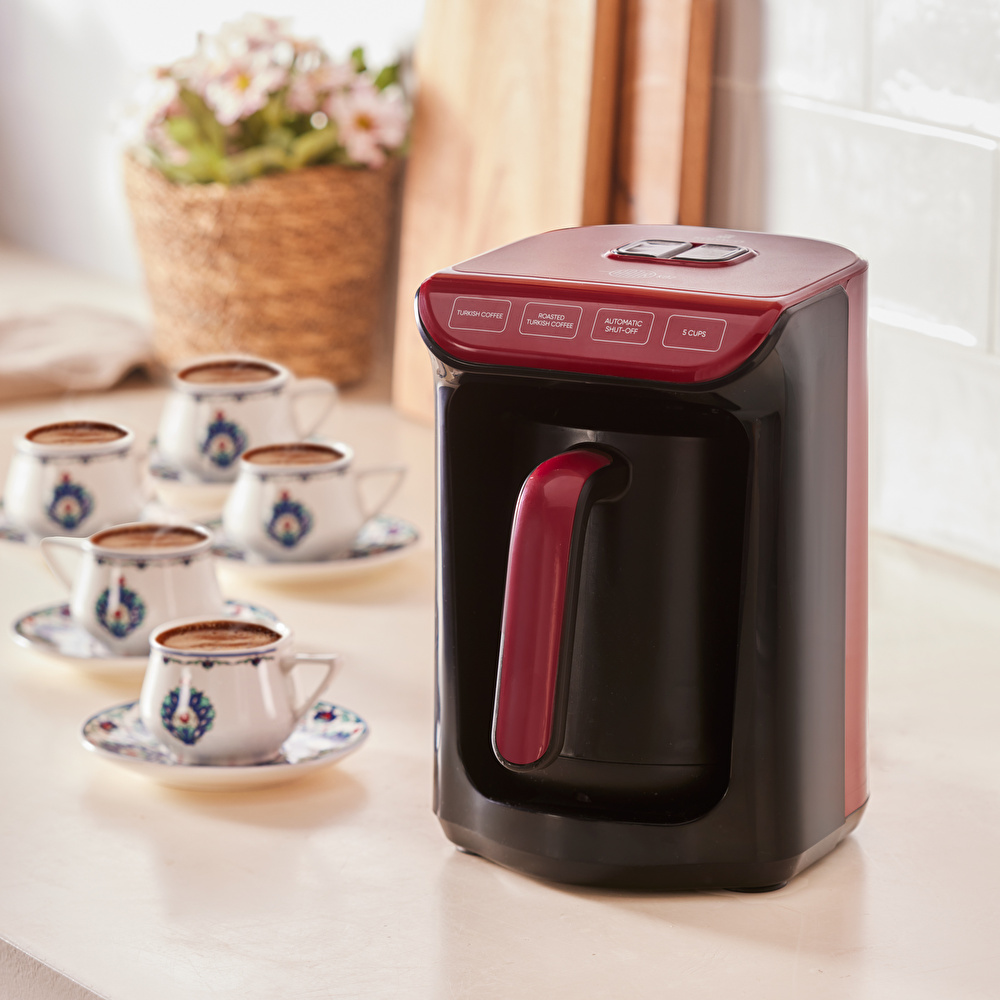 Karaca Hatır Köz Türk Kahve Makinesi Cherry Red görseli 1