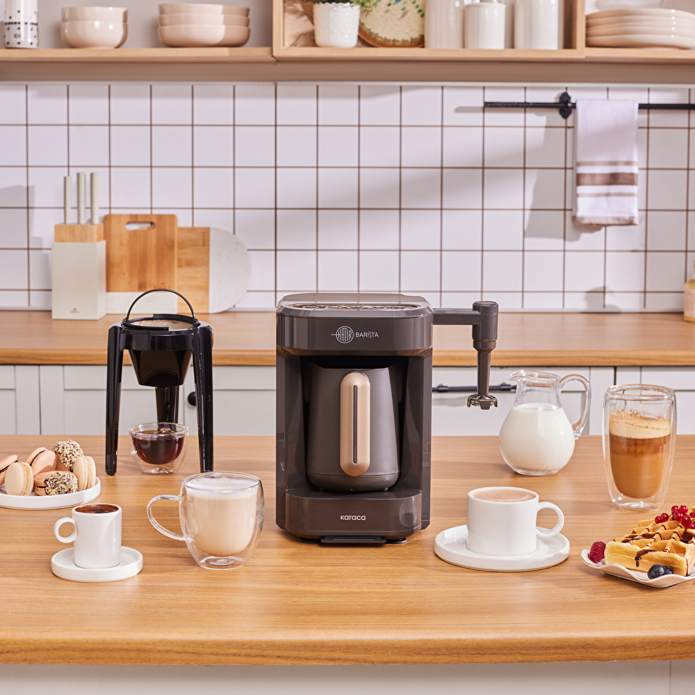 Karaca Hatır Barista Latte ve Türk Kahve Makinesi Walnut Brown görseli 12