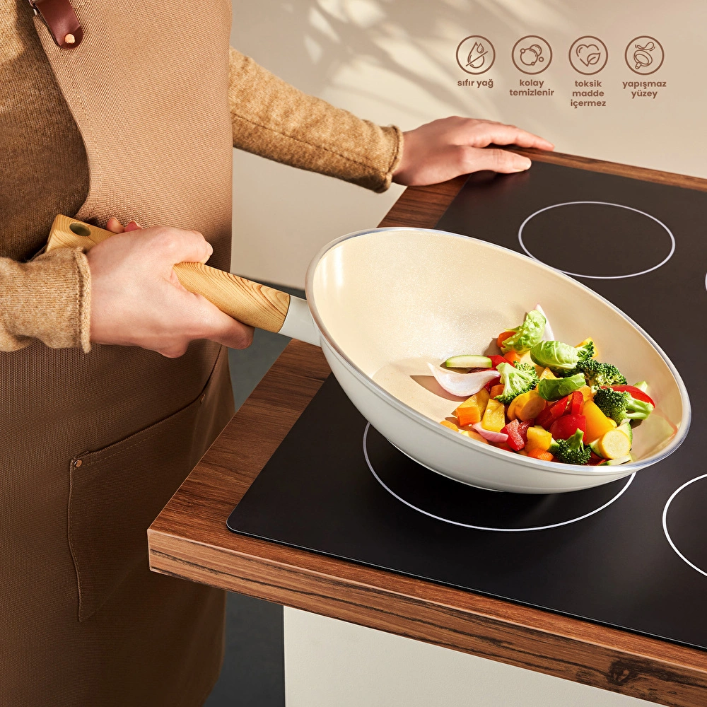 Emsan Swiss Crystal Wok Tavası 28 cm görseli 1