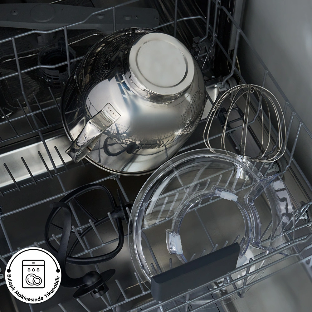 Karaca Pro Artisan Tartılı Dijital Ekran Zaman Ayarlı Döküm Hamur Yoğurma Makinesi Matte Black 5L görseli 11