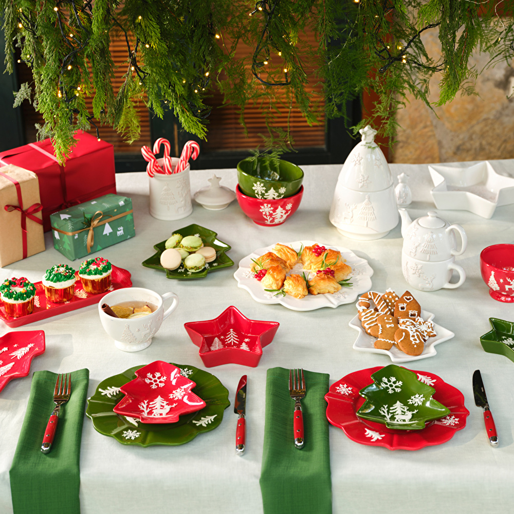 Karaca New Year Yılbaşı Snowy Servis Tabağı 29 Cm Beyaz görseli 2