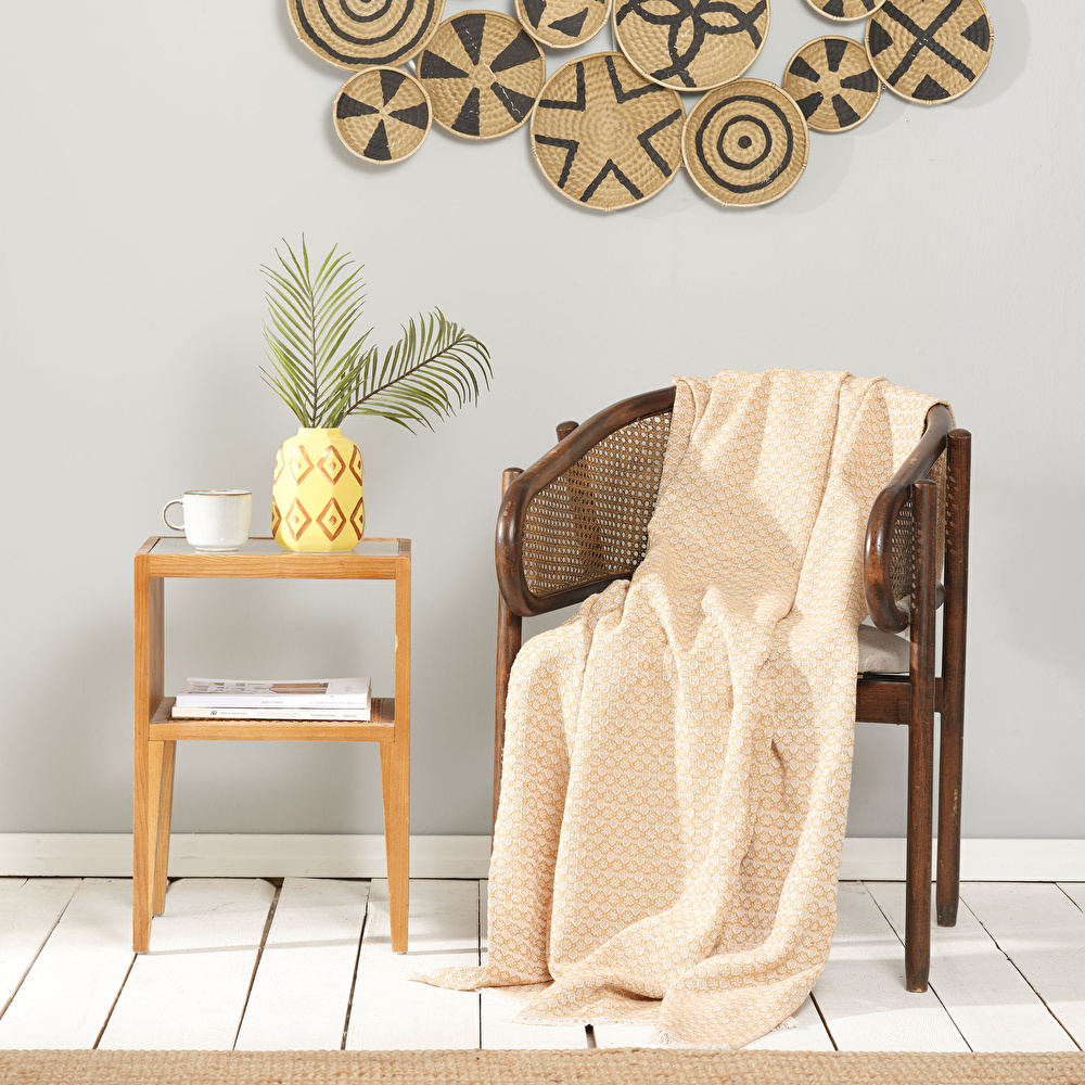 Karaca Home Bety Hardal Throw 130 cm x 170 cm görseli 1