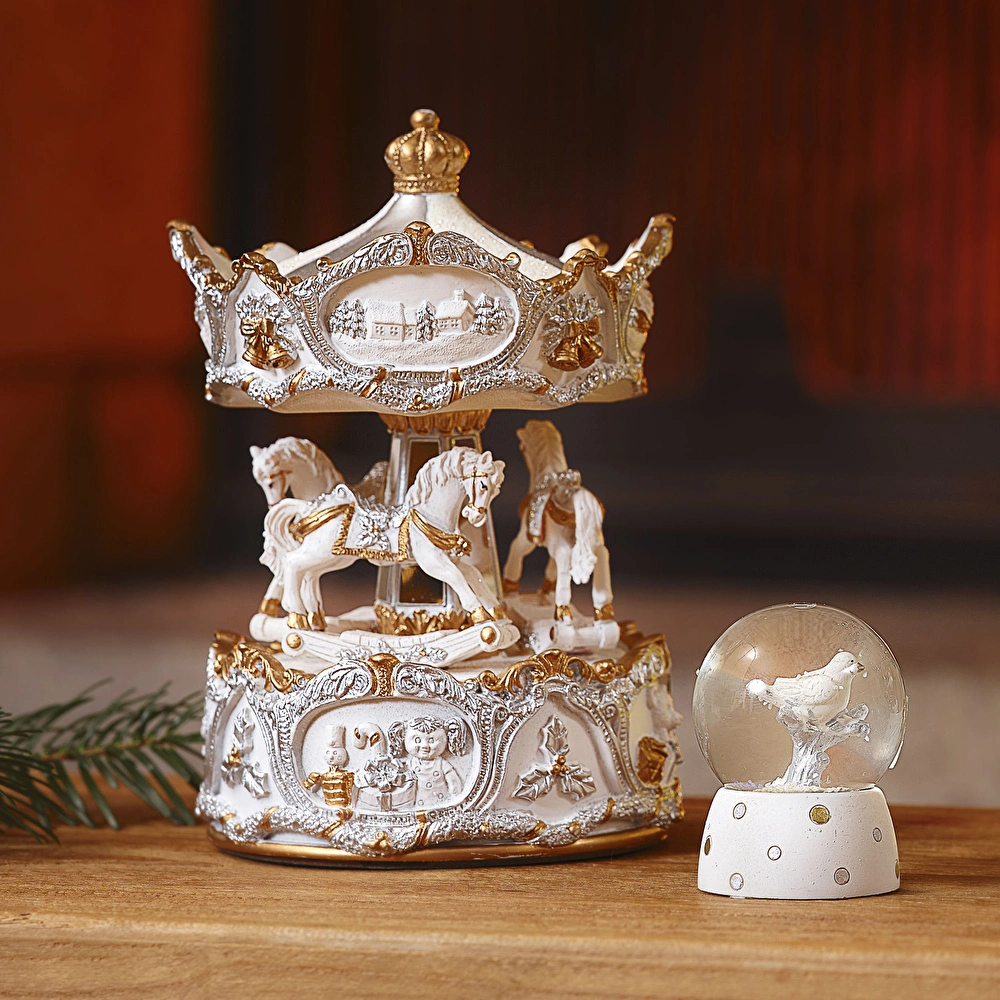 Karaca Home New Year Yılbaşı Carousel Müzikli Hareketli Obje görseli 1