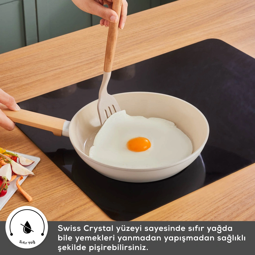 Karaca x Refika Swiss Crystal Almond Cream 26 cm Tava  görseli 7