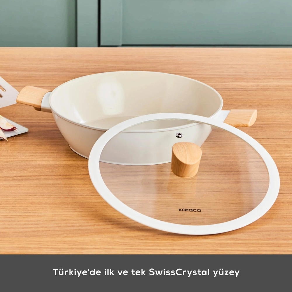 Karaca x Refika Swiss Crystal Almond Cream 26 cm Karnıyarık Tencere görseli 5
