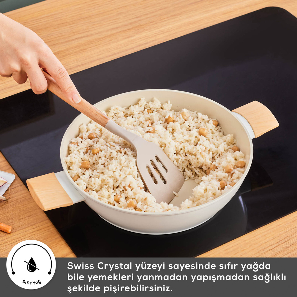 Karaca x Refika Swiss Crystal Almond Cream 26 cm Karnıyarık Tencere görseli 7