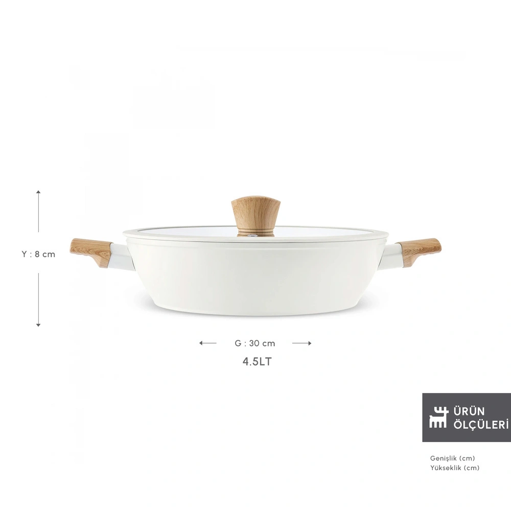 Karaca x Refika Swiss Crystal Almond Cream 30 Cm KarnıYarık Tencere  görseli 2