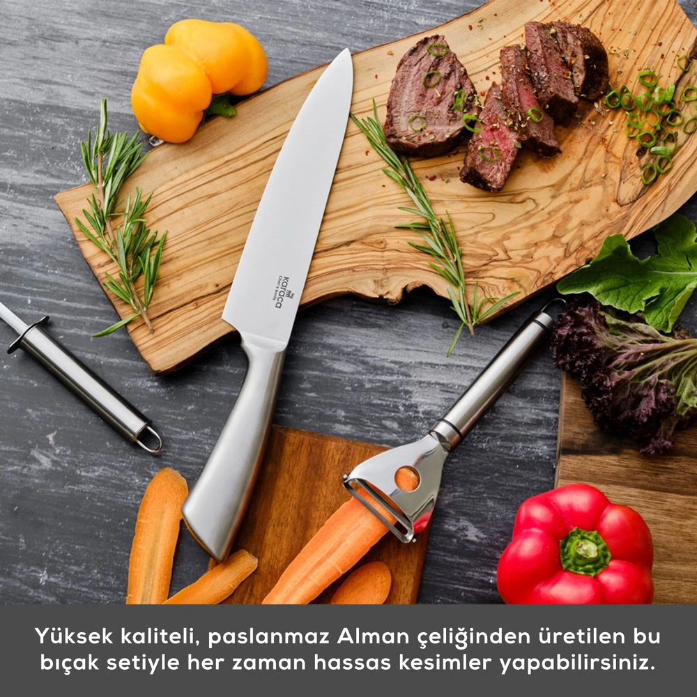 Karaca Meister Bremen Alman Çeliği 9 Parça Bıçak Seti görseli 7