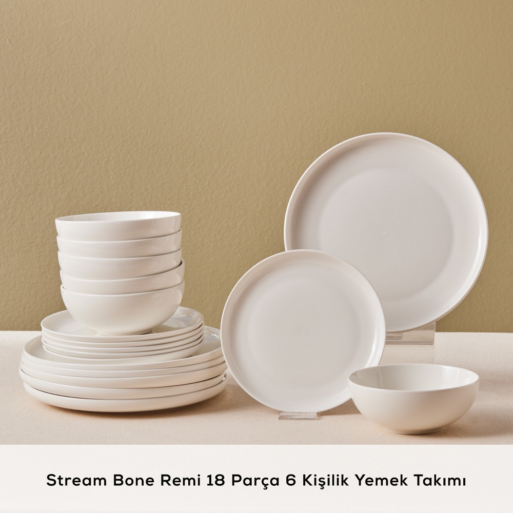 Karaca Stream Bone Remi 18 Parça 6 Kişilik Yemek Takımı görseli 3