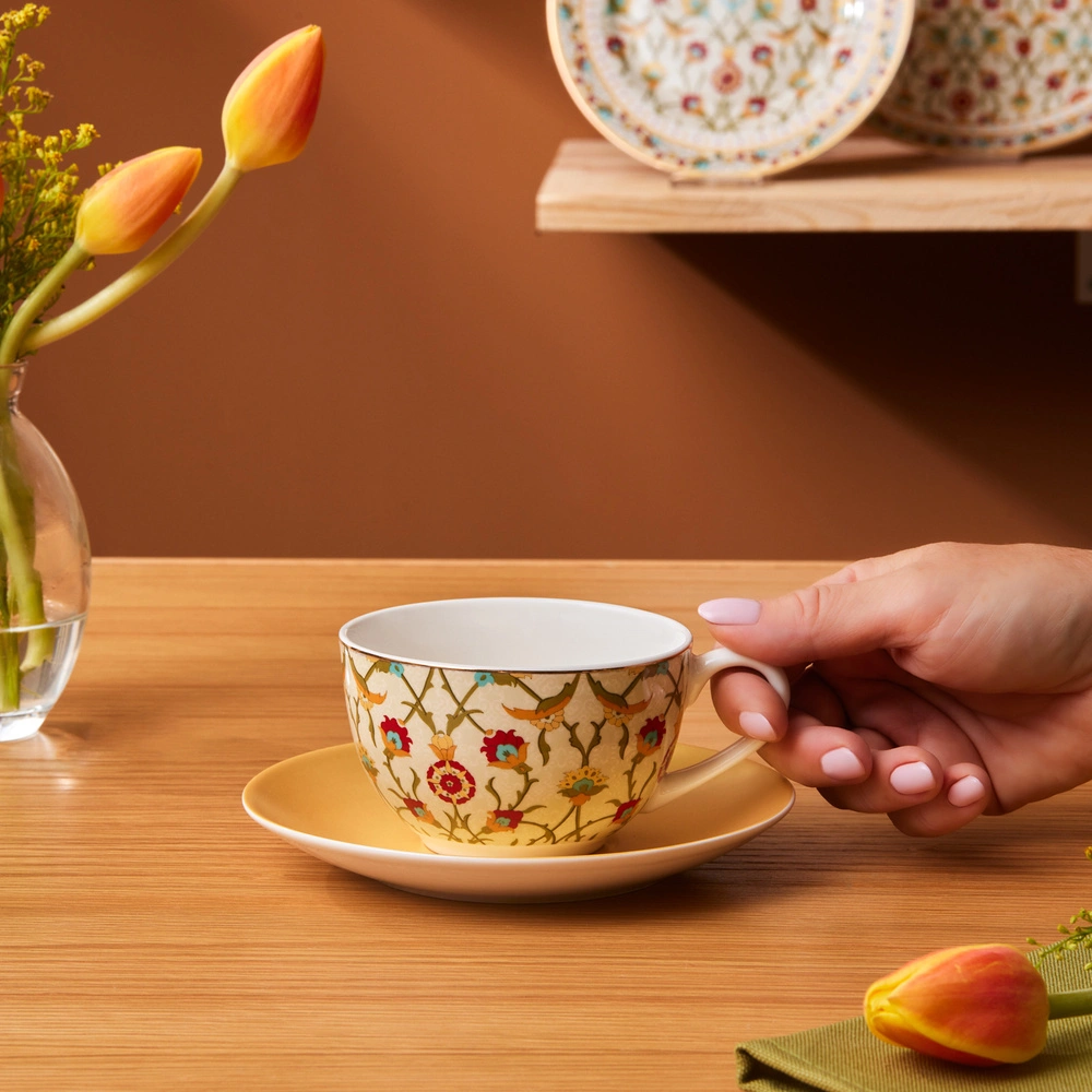 Karaca Nevra Çay Fincanı Ve Tabağı 220 Ml  görseli 2