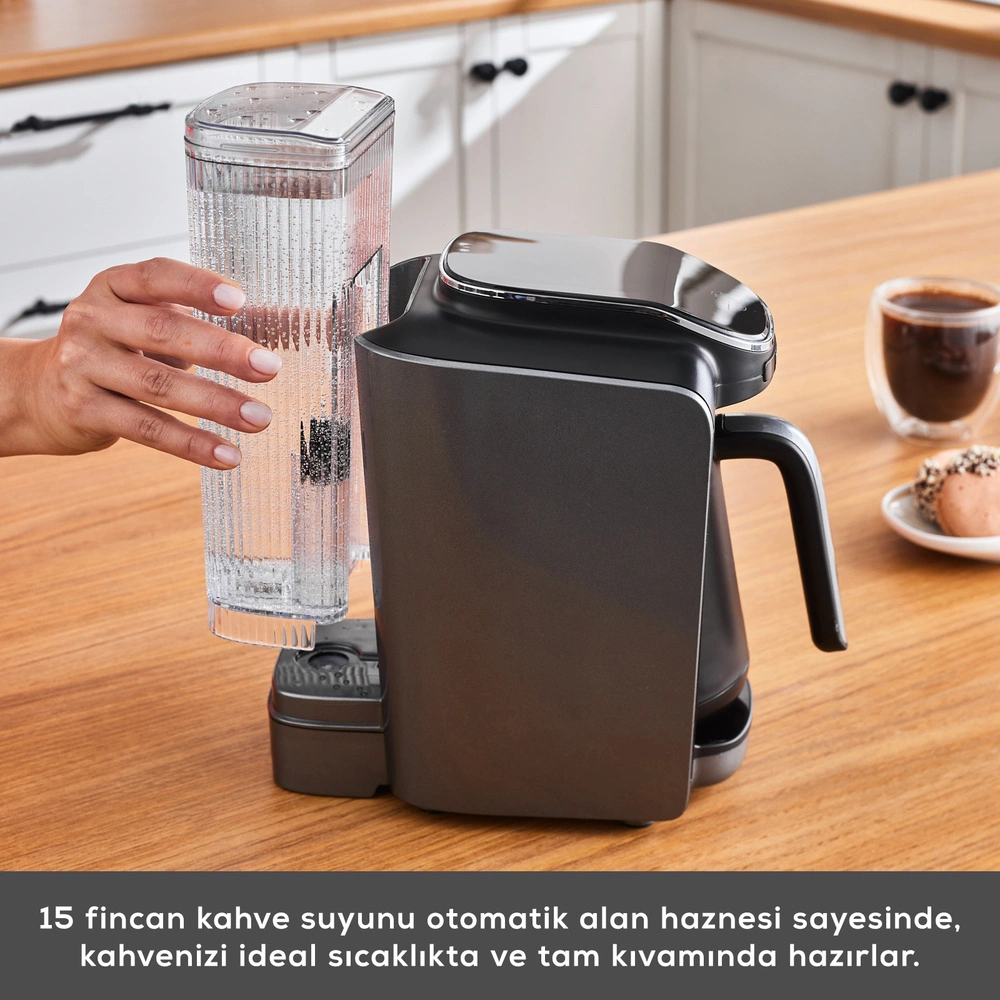 Karaca Hatır Su Hazneli Otomatik Türk Kahve Makinesi Galaxy Gray görseli 9