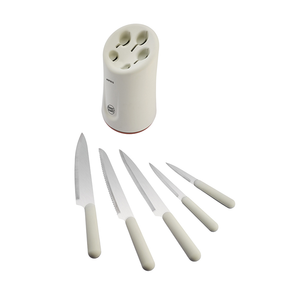 Karaca Right Knife Soft Touch 6 Parça Bıçak Seti Cream görseli 9
