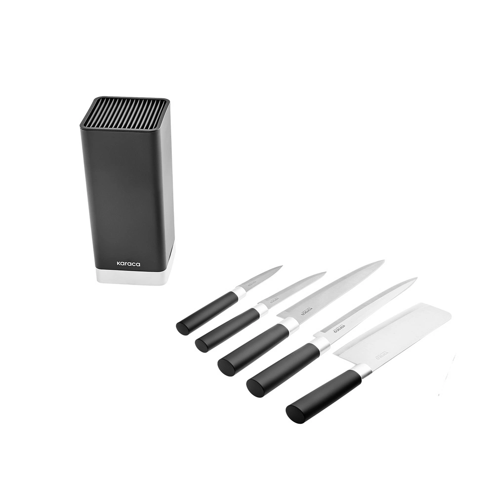 Karaca Skycut 6 Parça Standlı Satırlı Bıçak Seti Siyah görseli 10
