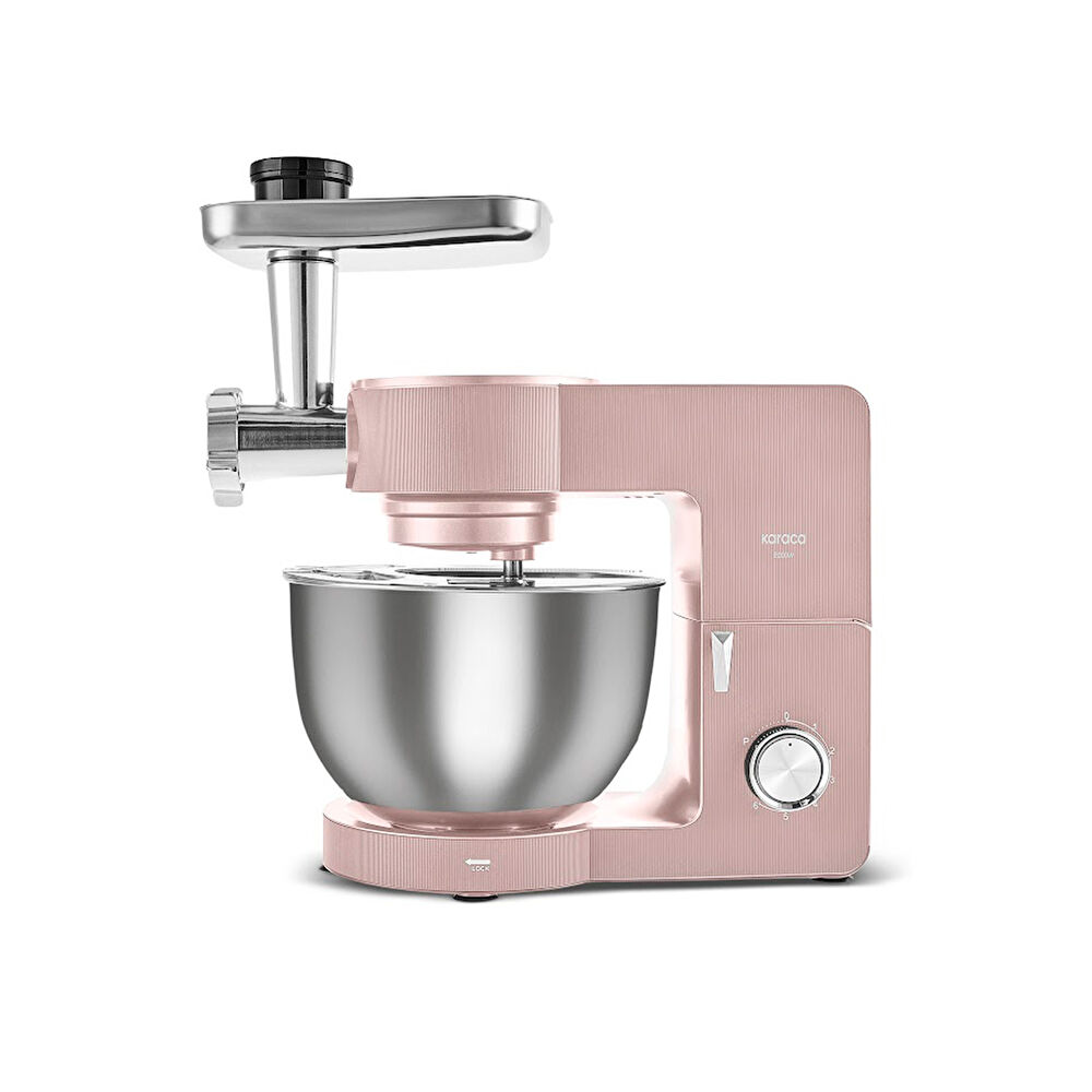 Karaca Multichef Ultra Kıyma Çekme/Sucuk-Sosis/İçli Köfte Aparatlı Hamur Yoğurma Makinesi Rosegold 2000W 7L