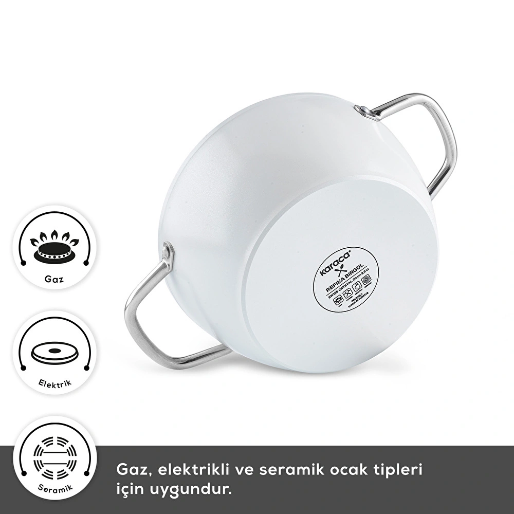 Karaca x Refika Swiss Crystal Creamy Metal Karnıyarık Tenceresi 26 cm görseli 3