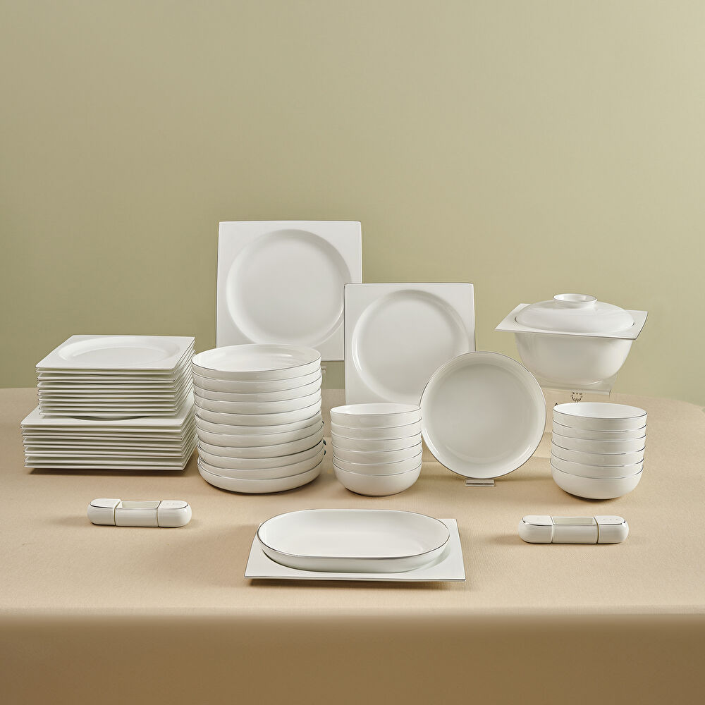 Karaca Red Carpet Collection Fine Pearl Extra Nish 58 Parça 12 Kişilik Yemek Takımı Platin