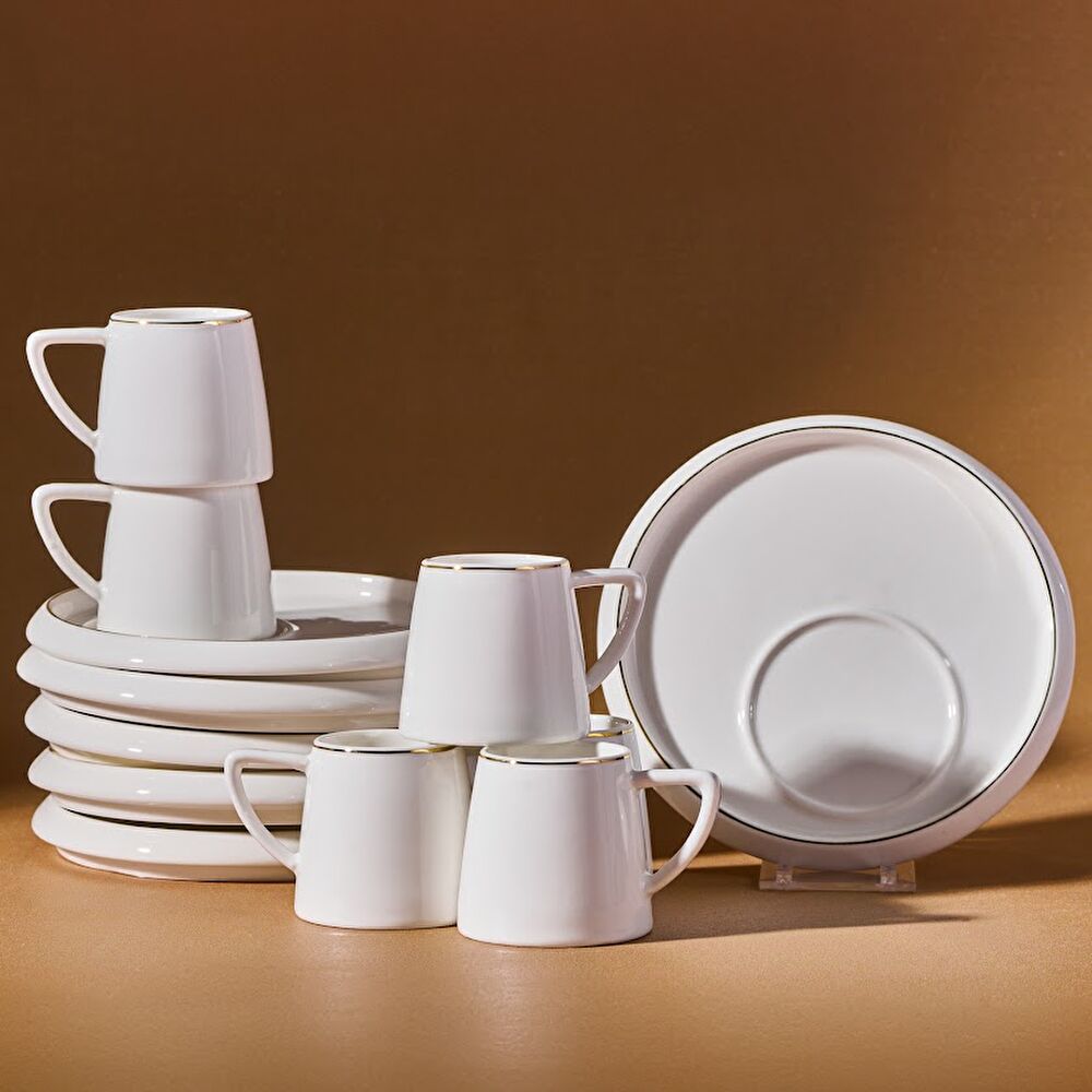 Karaca Hazan 6 Kişilik İkramlıklı Kahve Fincan Takımı 80 ml