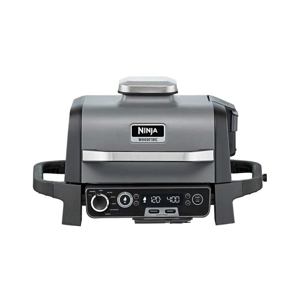 Ninja Woodfire Elektrikli Barbekü Grill ve Smoker Gri Siyah görseli 1
