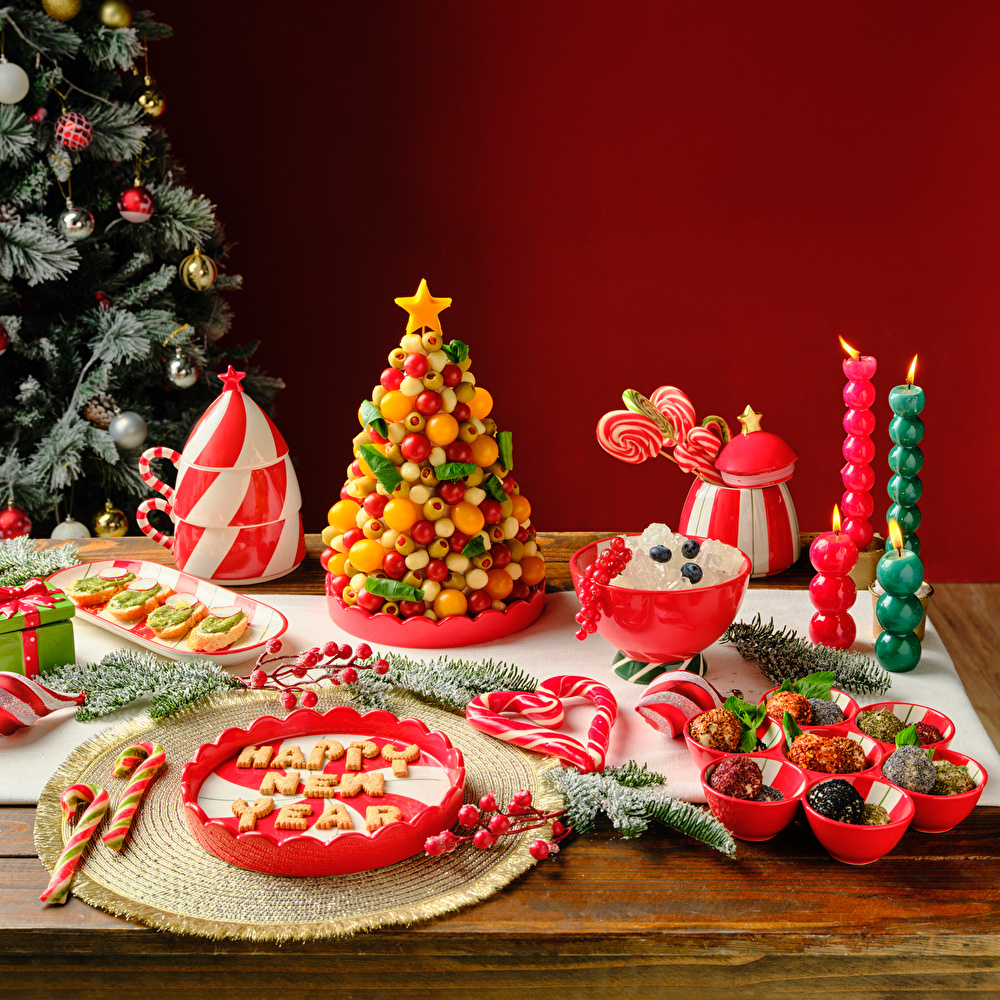 Karaca New Year Yılbaşı Stripe Kayık Tabak 28 Cm  görseli 2