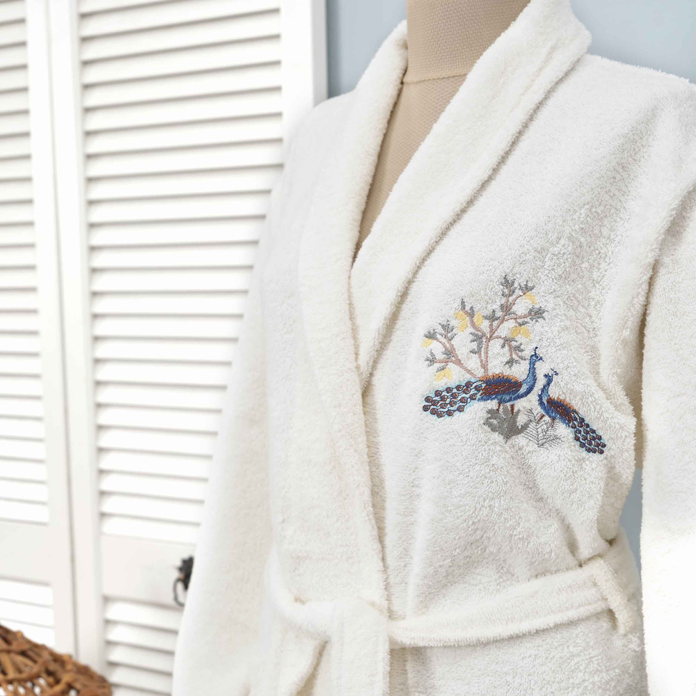 Karaca Home Dina Kadın %100 Pamuk Bornoz Set L/XL görseli 2