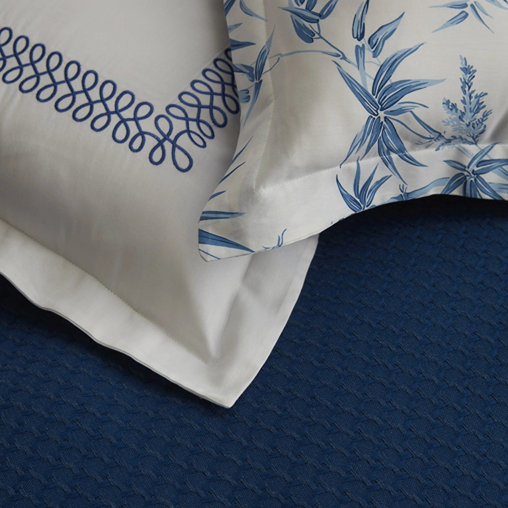 Karaca Home Lorena Çift Kişilik Bambu Jakar Pike 200x230 cm İndigo görseli 2