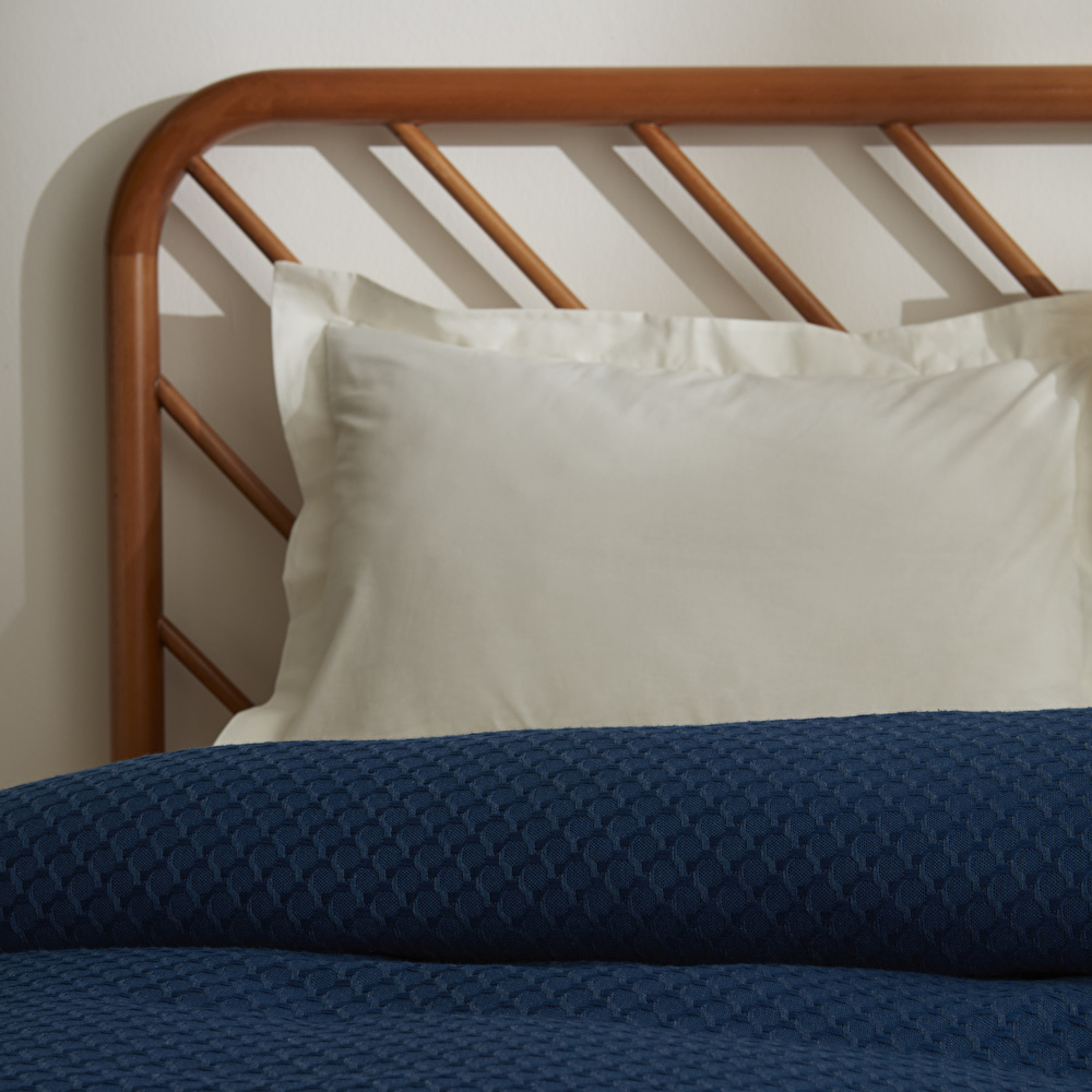 Karaca Home Lorena Çift Kişilik Bambu Jakar Pike 200x230 cm İndigo görseli 3