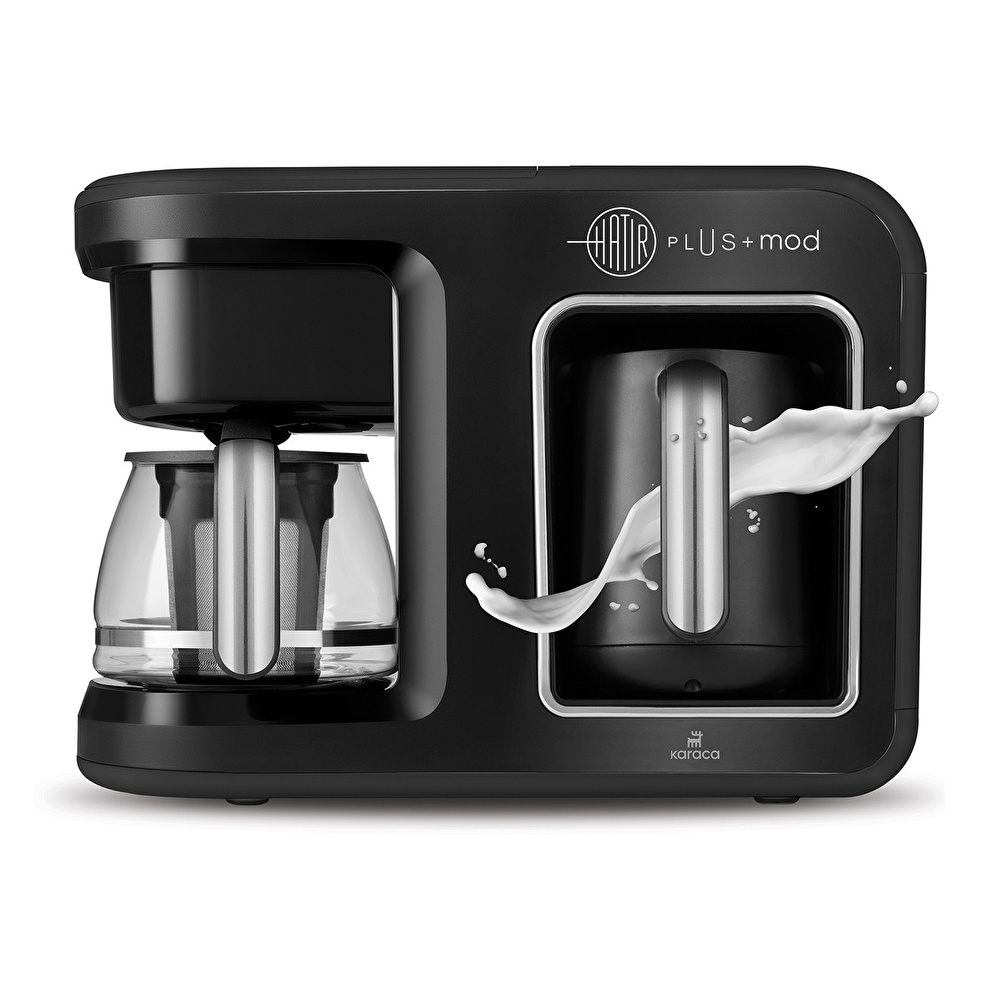 Karaca Hatır Plus 5 in 1 Essential Közde ve Sütlü Türk Kahvesi ve Filtre Kahve Makinesi Black Chrome videosu