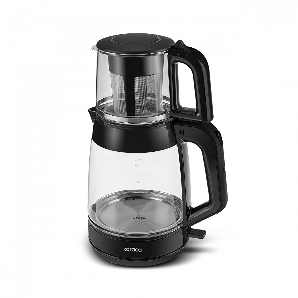 Karaca Glass Tea XL 2 in 1 Cam Çay Makinesi Shiny Black videosu