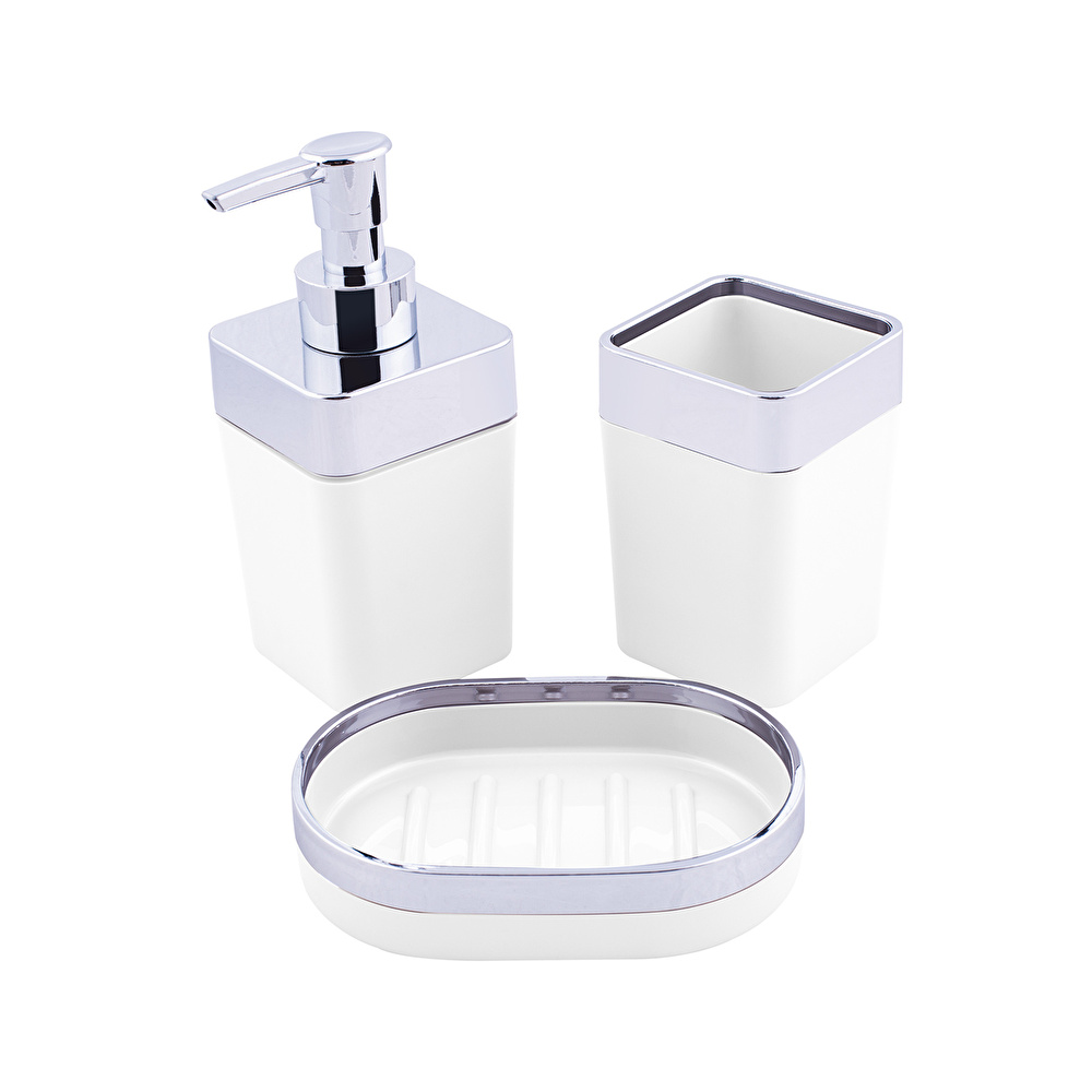 Karaca Home Banyo Seti 3 Parça Beyaz  görseli 1
