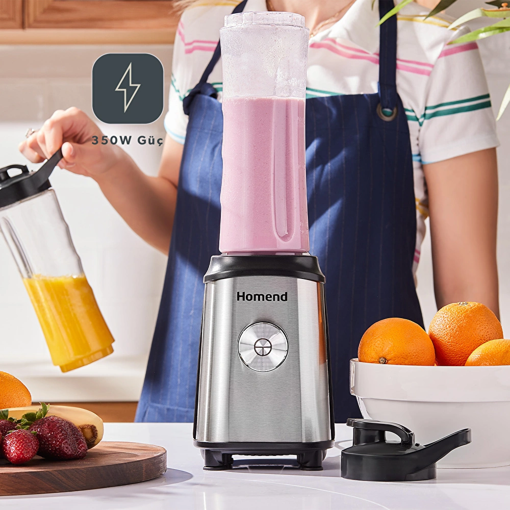 Homend Mixfresh 7010h Kişisel Smoothie Blender Inox 350W görseli 10