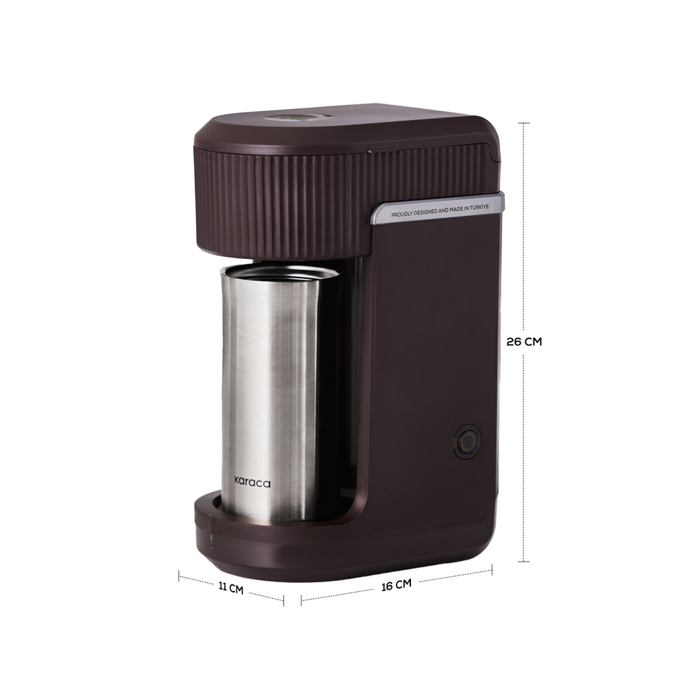 Karaca Mono Personal Termos Hediyeli Filtre Kahve Makinesi Walnut Brown görseli 3