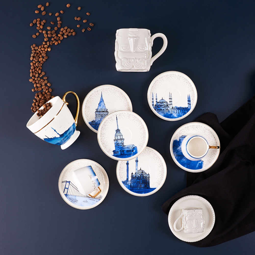 Karaca X İst Collection  istanbul 6 Kişilik Kahve Fincanı Takımı 100 ml görseli 2