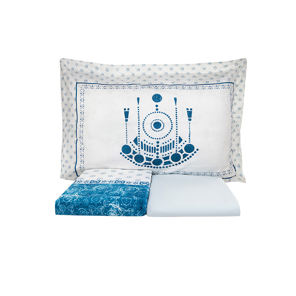 Karaca Home Costa Mavi %100 Pamuk Çift Kişilik Nevresim Takımı görseli 9