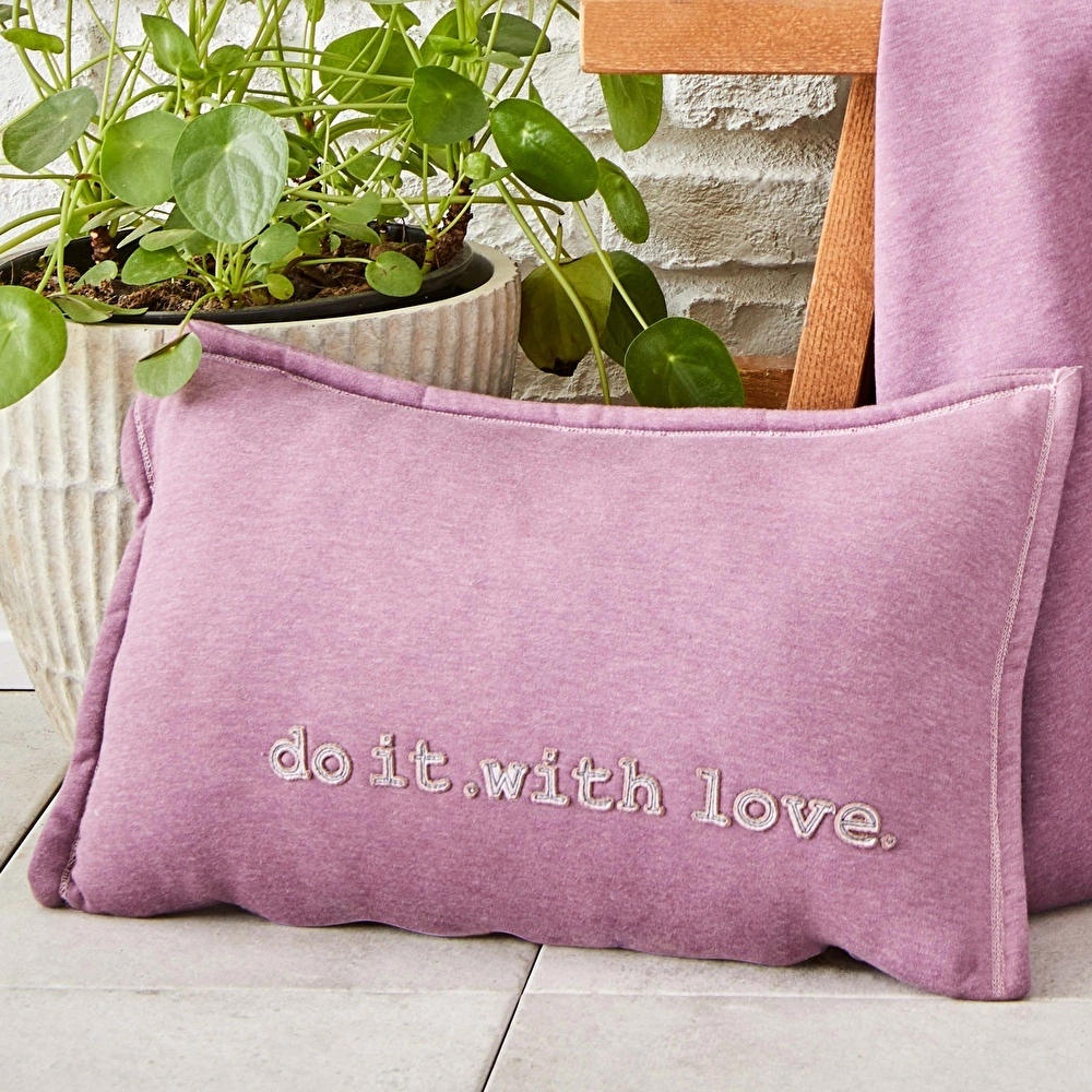 Karaca Home Softy Lila Nakışlı İç Dolgulu Kırlent 35x55 cm görseli 1