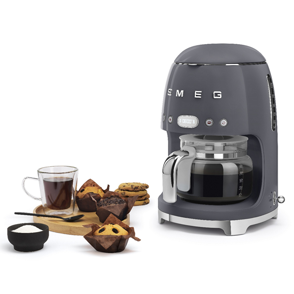 SMEG FİLTRE KAHVE MAKİNESİ BARUT GREY DCF02GREU görseli 1