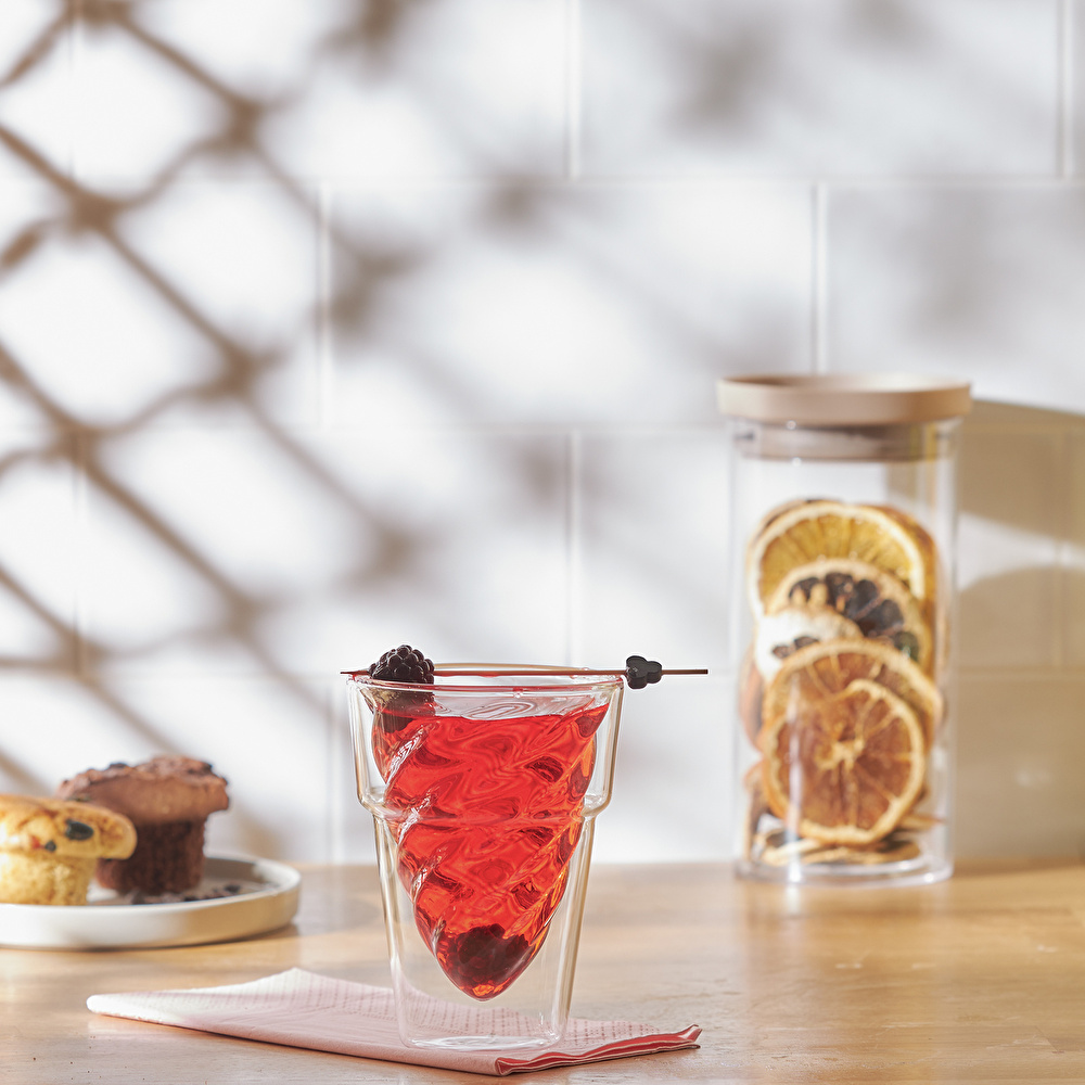 Emsan Globe Çift Cidarlı Külah Form Cam Bardak 250 ml görseli 1
