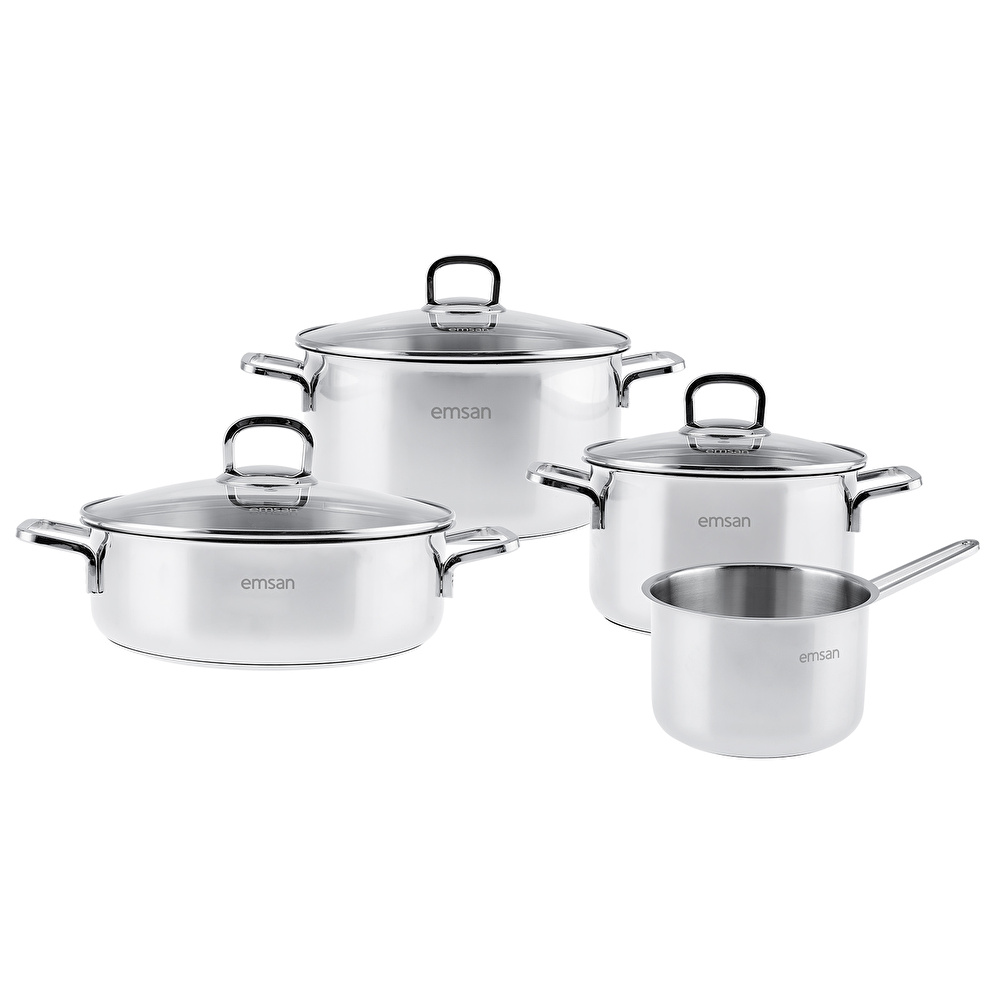 Emsan Cocinero 7 Parça Çelik Tencere Seti görseli 5