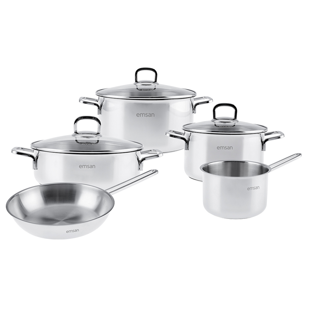 Emsan Cocinero 8 Parça Çelik Tencere Seti görseli 3