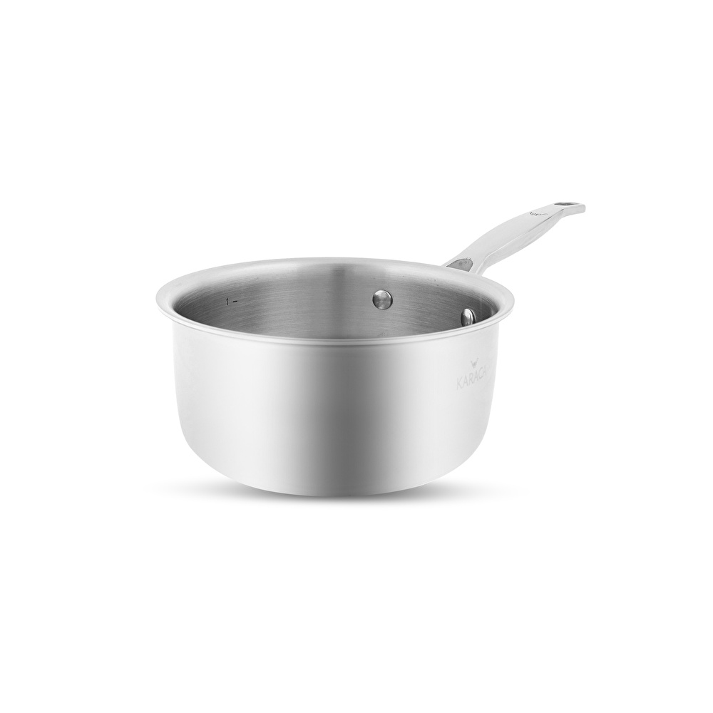 Karaca Powersteel 3Ply 316+ İndüksiyon Tabanlı Çelik Sütlük/Sosluk 16 Cm görseli 1
